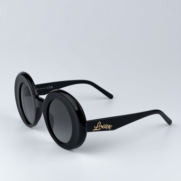 Loewe LW40089I CURVY 01B BRAND NEW Sunglasses Black Smoke Gradient Round Unisex - Picture 6 of 11